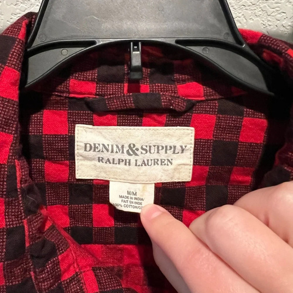 Denim & Supply Ralph Lauren men’s flannel cotton button down shirt size medium - Picture 6 of 7